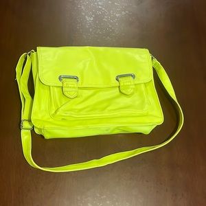 Neon yellow over the shoulder bag